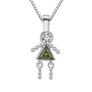 Little Girl or Boy Baby Birthstone Pendant Necklace for Mom or Grandma Ginger Lyne Collection - 1 of 4