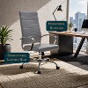 LeisureMod Benmar Modern High Back Leather Office Chair with Adjustable Height, Swivel Base, Ergonomic Design for Home Office, Study, or Workspace - 3 of 4