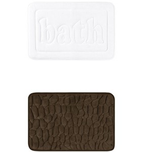 Unique Bargains 2Pcs Memory Foam Water Absorbent Quick Dry Non-Skid Bottom Soft Bathroom Rugs - 1 of 4