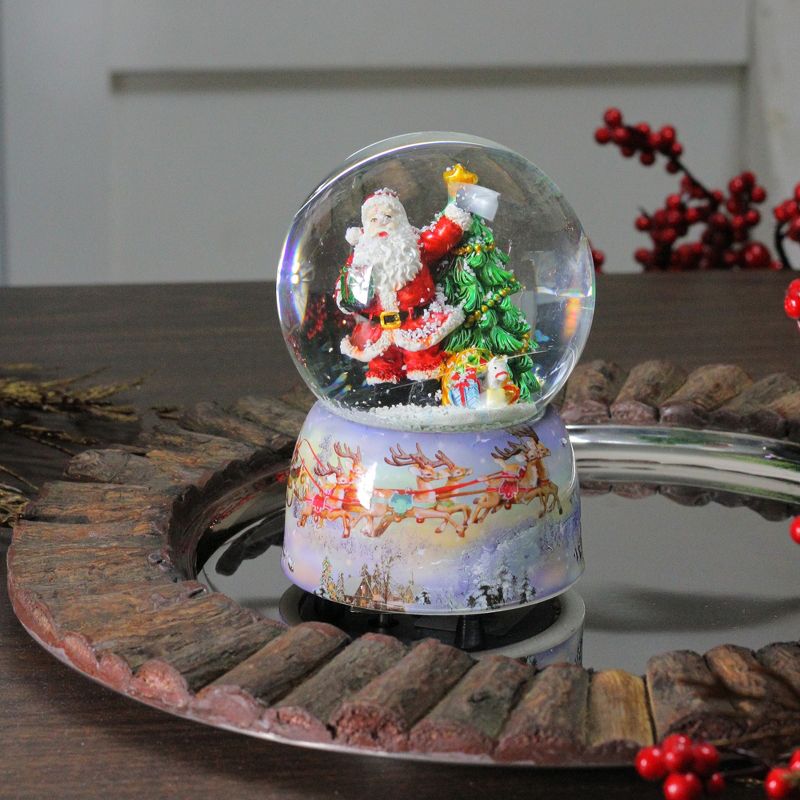 Northlight 6" Waving Santa Claus with Christmas Tree Musical Snow Globe, 5 of 11