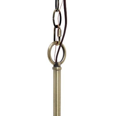 Elegant Antique Brass 5-Light Pendant with Clear Glass Shades