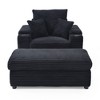 CAVINAS Corduroy Oversized Accent Chair with Ottoman and Large Seat,Modern Chair and Ottoman Sets for Bedroom,Reading Room - 4 of 4