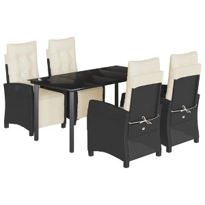 vidaXL Garden Dining Set Black - 1 of 4