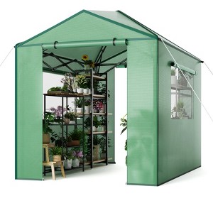 Portable Greenhouse for Indoor & Outdoor Plants, 6x8ft Durable PE Cover Pop-Up Green House Kit - 1 of 4