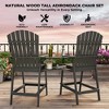 Patio Tall Adirondack Chairs, Outdoor Adirondack Barstools with Connecting Tray, Natural Wooden Bar Stool Chair with High Back for Deck, Balcony - 2 of 4