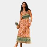 Women's Floral Paisley Smocked Maxi Dress -Cupshe