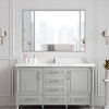 Okak Modern Bathroom Mirror with Aluminum Frame, Wall Mirror with 2 Hanging Ways, Vanity Mirror for Bathroom, Living Room - 2 of 4