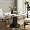Roundhill Furniture Cavira Modern Faux Marble Dining Table with Wood Pedestal Base - 3 of 4