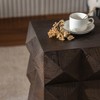 KTMBDW 23.62" Side Table with Embossed Pattern Design, Retro Wooden Tall Nightstand for Living Room, Bedroom, Entryway, Offic - 4 of 4