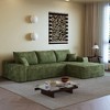 MAYEERTY 135" Cloud Sofa + Ottoman Green - 135" Green + Ottoman, Corduroy, No Assembly, Fits Apartment - 3 of 4