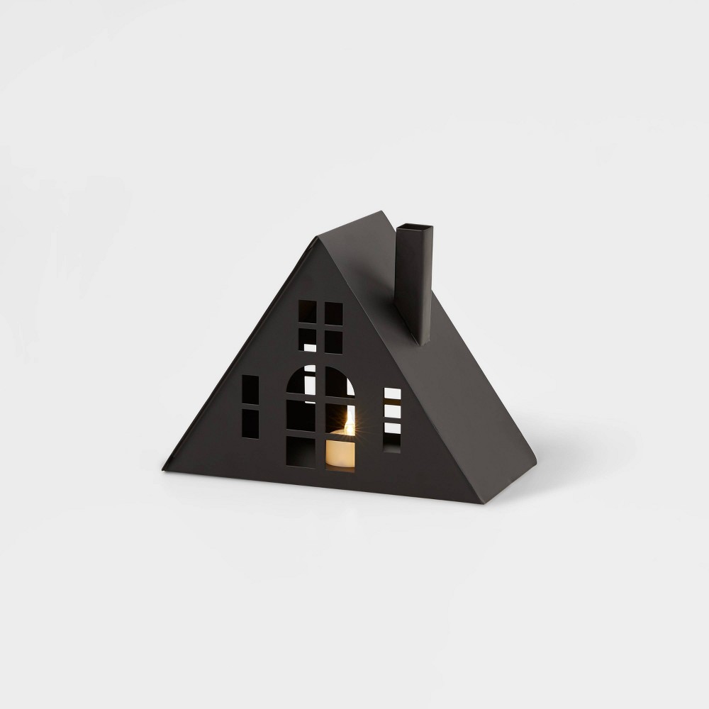 Black Metal A-Frame House Decorative Figurine - Wondershop