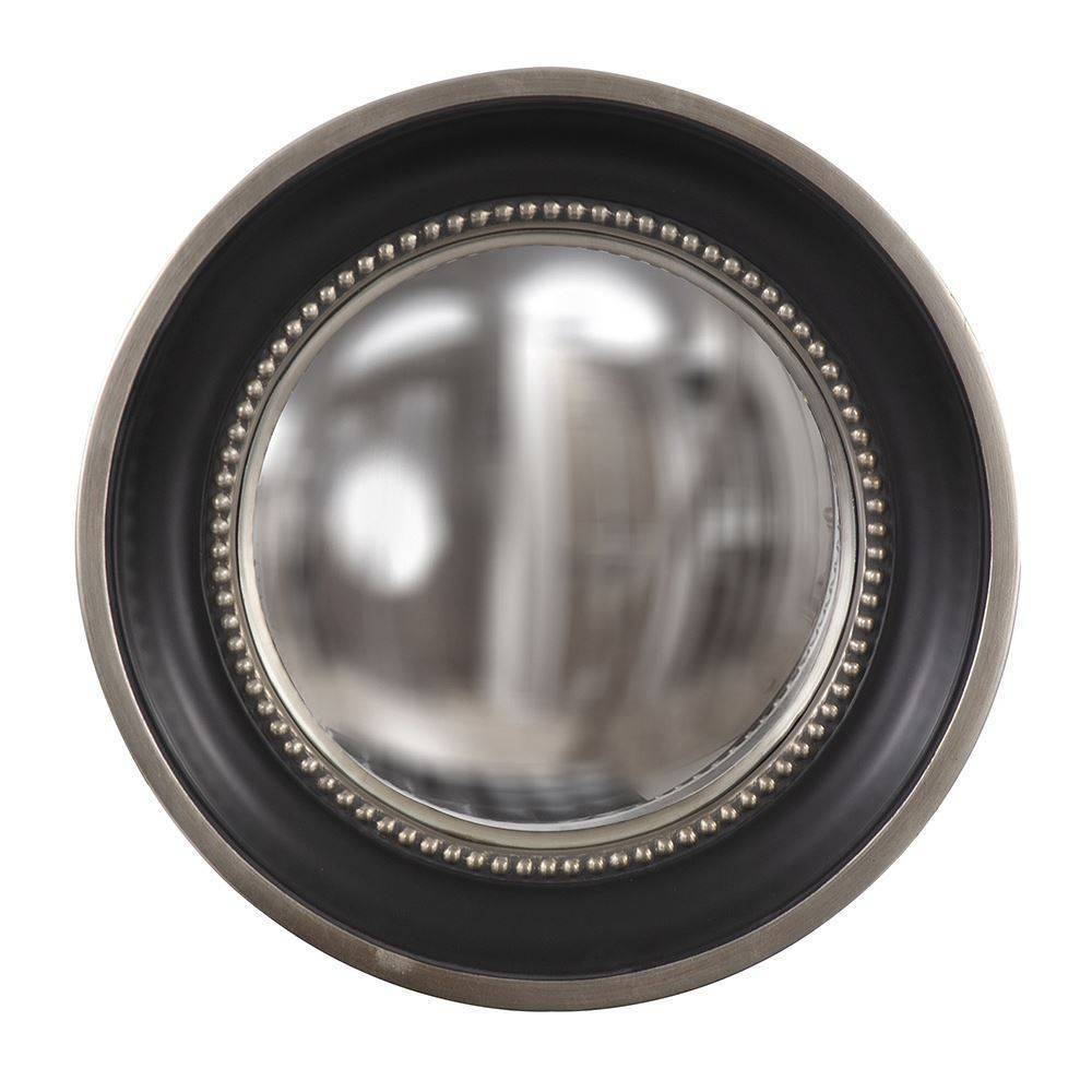 Photos - Wall Mirror Round Patterson Decorative  Black - Howard Elliott: Modern Resin Frame, 16-Inch Wall-Mounted Mirror