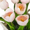 10" Artificial Pink Tulips in White Basket - National Tree Company - image 3 of 3