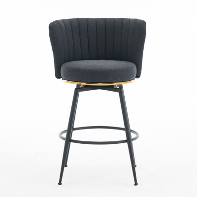 NicBex Set of 2 Bar Stools for Kitchen Island,Swivel Counter Bar Stools with Metal Back Accents,Bar Chairs for Dining Rooms,Kitchens Islands