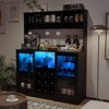 Bar Cabinet, Farmhouse Coffee Bar Cabinet, Kitchen Sideboard Buffet Cabinet with Wine Rack Storage for Liquor and Glasses - 3 of 4