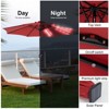 ELJGET 10FT Solar Patio Umbrella with 32 LED Lights, Tilt Adjustment, UV-Resistant Polyester Fabric, Outdoor Lighted Market Umbrella Red - 4 of 4