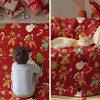 Christmas Flannel Blanket Throw, Red Gingerbread Man Bear Soft Fuzzy Plush Cozy. - 4 of 4