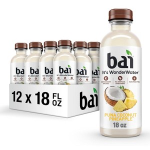 Bai Antioxidant Infused Water Beverage, Puna Coconut Pineapple, with Vitamin C and No Artificial Sweeteners, 18 Fluid Ounce Bottle, 12 Pack - 1 of 4