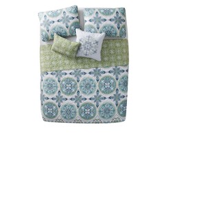 Citron Vandeliss Printed Medallion Quilt (Twin XL) - VCNY , Size: TWIN EXTRA LONG, Green