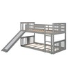 Twin Over Twin Bunk Bed with Slide and Ladder, Gray - 3 of 4