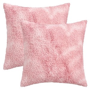 REGALWOVEN Fade-Resistant Tie-Dye Teddy Fleece Soft Plush Pillow Covers 2 Pcs - 1 of 4
