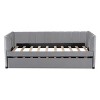 Twin Bed With Ergonomic Design Backrest And Trundle, Upholstered Bed Frame With A Twin Size Trundle, Grounded Bed Modern-Cuddlewood - 3 of 4