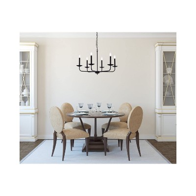 Cohen Elegance Adjustable 6-Light Black Steel Pendant