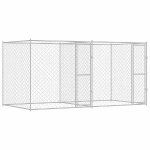 vidaXL Dog Cage Silver 400 x 200 x 200 cm Galvanised Steel - 1 of 4