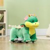 Qaba 6V Battery Powered Kids Electric Ride on Animal Toy with Music Forward, Foot Pedal for Girls Boys Aged 18-36 Months - 2 of 4