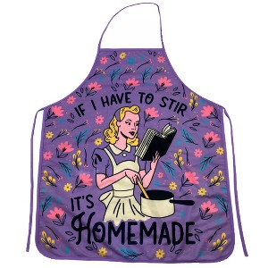 If I Have to Stir It's Homemade Funny Cooking Graphic Kitchen Accessories - Crazy Dog Bakeware Purple Apron - 1 of 4