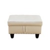 DOMETOUR Modern Storage Ottoman Faux Leather - Synthetic Leather Footstool White - 2 of 4