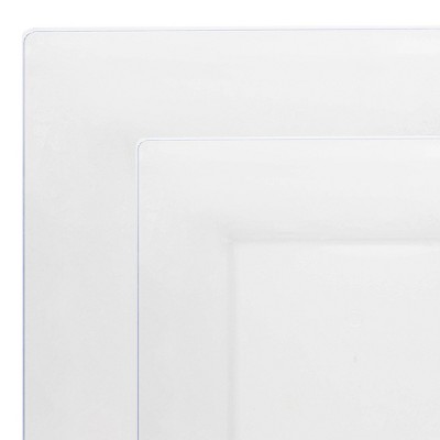 Smarty Had A Party Clear Square Plastic Dinnerware Set - 120 Sets