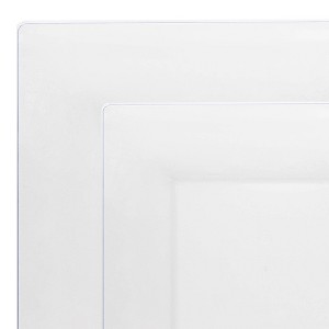 Smarty Had A Party Clear Square Plastic Dinnerware Set - 120 Sets - 1 of 4