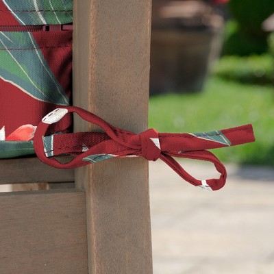 Luau Red Tropical Floral Outdoor Deep Seat Cushion Set