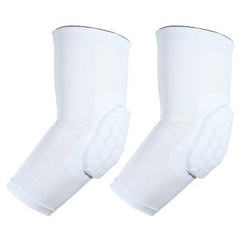 Unique Bargains 2pcs Elbow Brace Support Sleeve Elbow Pad Sleeve for Women Men White M Size