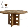 Tribesigns 47-Inch Round Dining Table for 4-6 People, Farmhouse Wood Kitchen Table with Sturdy Pedestal Base for Dining Room, Living Room - 3 of 4