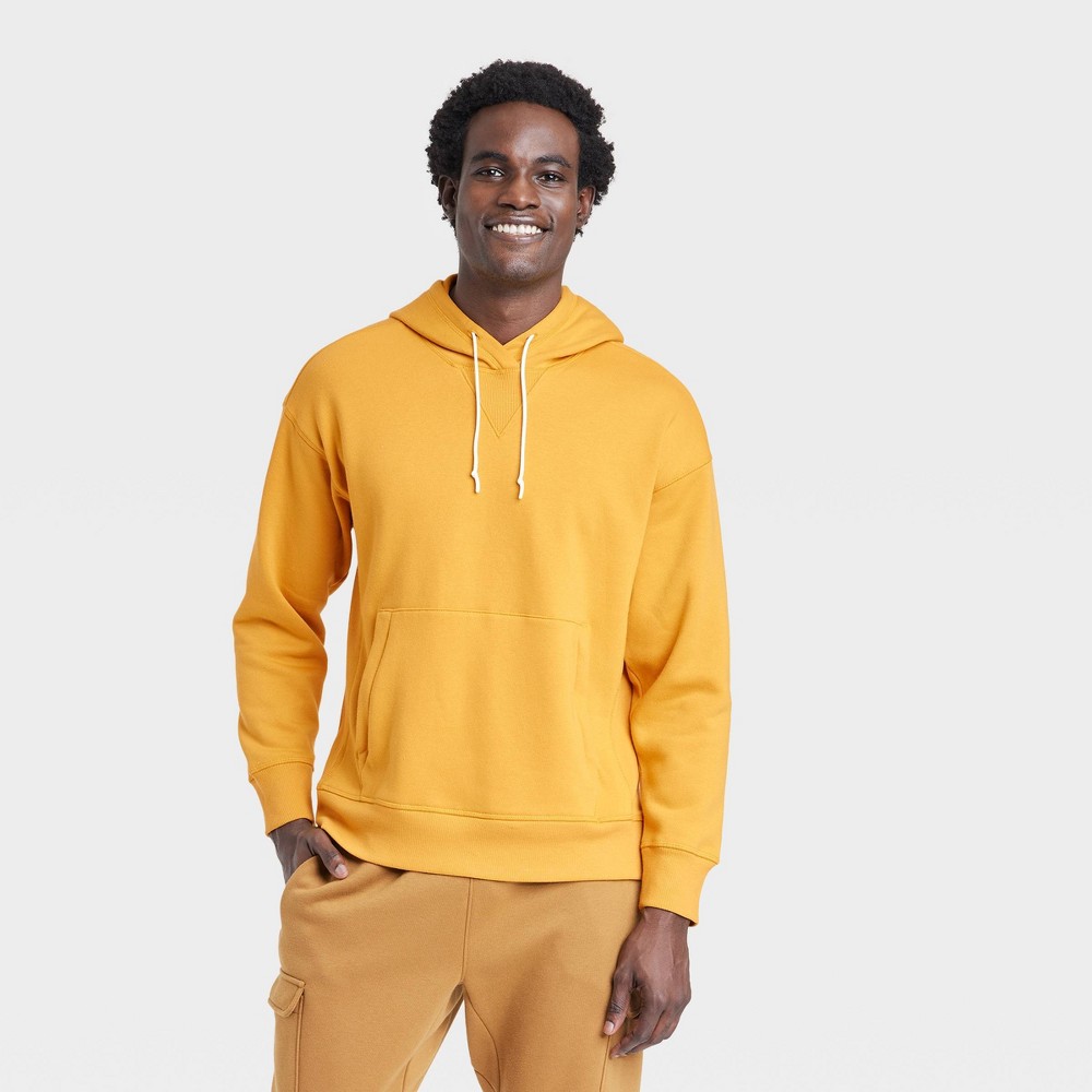 Men's Cotton Fleece Hooded Sweatshirt - All in Motion Gold XL