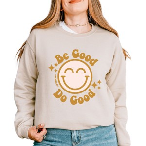 Simply Sage Market S.W.Smiley Be Good Do Good Smiley Face Sweatshirt - 1 of 4