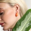 SOHI Women's Pumpkin Orange The Small Teardrop Stud Earrings - 3 of 4