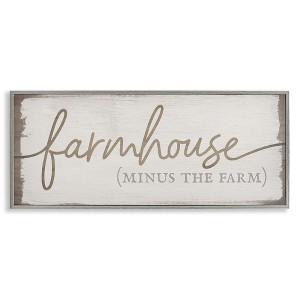 Stupell Industries Farmhouse Minus the Farm Sign Rustic Country Text, 13" x 30" - 1 of 4