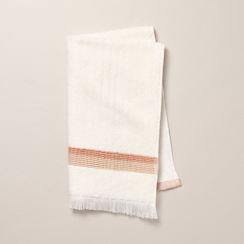 Textured Stripe Terry Bath Towel with Fringe - Hearth & Hand™ with Magnolia - image 1 of 3