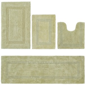 Lux Premium 100% Cotton Tufted Solid Reversible 4 Piece Bath Rug Set – Ultra-Soft, Water-Absorbent, Durable, Machine Washable Bathroom Rug - 1 of 4