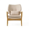 Mid-Century Modern Arm Chair with Accent Pillow, Button-Tufted Wingback Chair, Accent Chair with Birch Wood Legs -Christopher Knight Home - 4 of 4