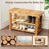 Hrinhom 27.6"W Natural Acacia Wood 2-Tier Shoe Rack Bench - 2 of 4