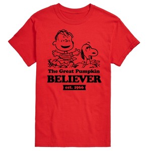 Men's - Peanuts - The Great Pumpkin Believer Short Sleeve Graphic T-Shirt - 1 of 4