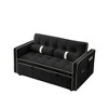 Akoasm 55.5 in. W Modern 2 Seater Loveseats Sofa with Adjsutable Backrest and Lumbar Pillows For Living Room and Apartment-Black - 3 of 4