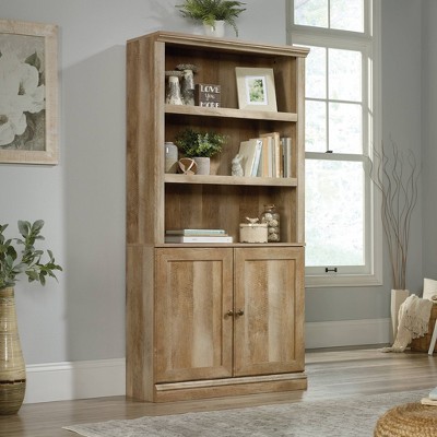 Lintel Oak 5-Shelf Adjustable Bookcase with Doors