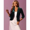INSPIRE CHIC Women's Velvet Lapel Collar Open Front Blazers - 2 of 4