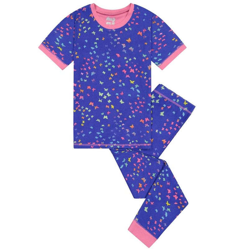 Sleep On It Girls 2-Piece Super Soft Jersey Snug-Fit Pajama Set, 1 of 7