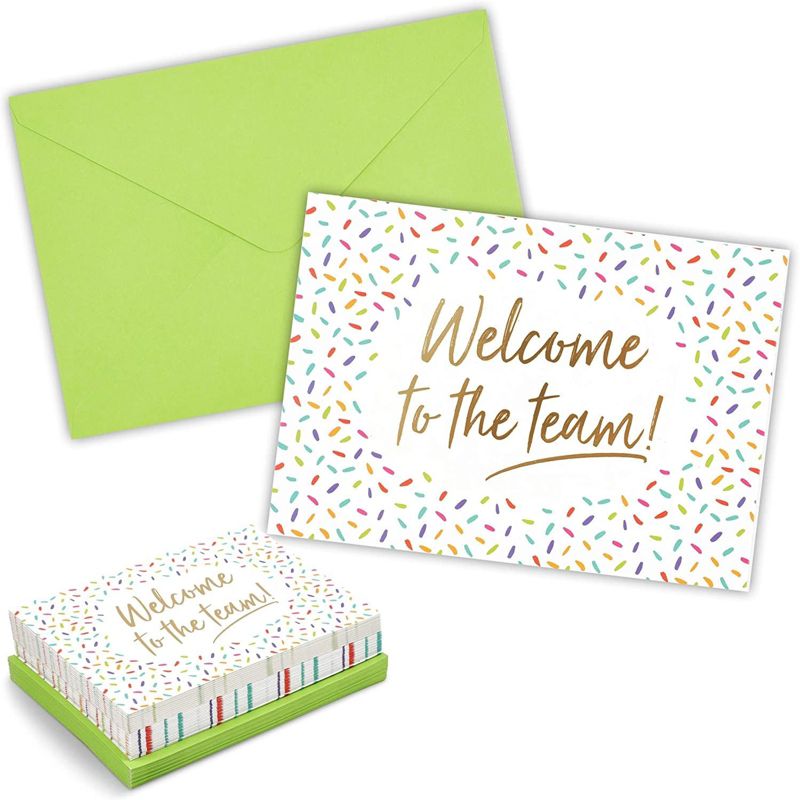 Pipilo Press 36 Pack Welcome Cards with Envelopes for New Employees, Business Gifts, Guests, Confetti Design, Blank Interior, 5 x 7 In, 1 of 8